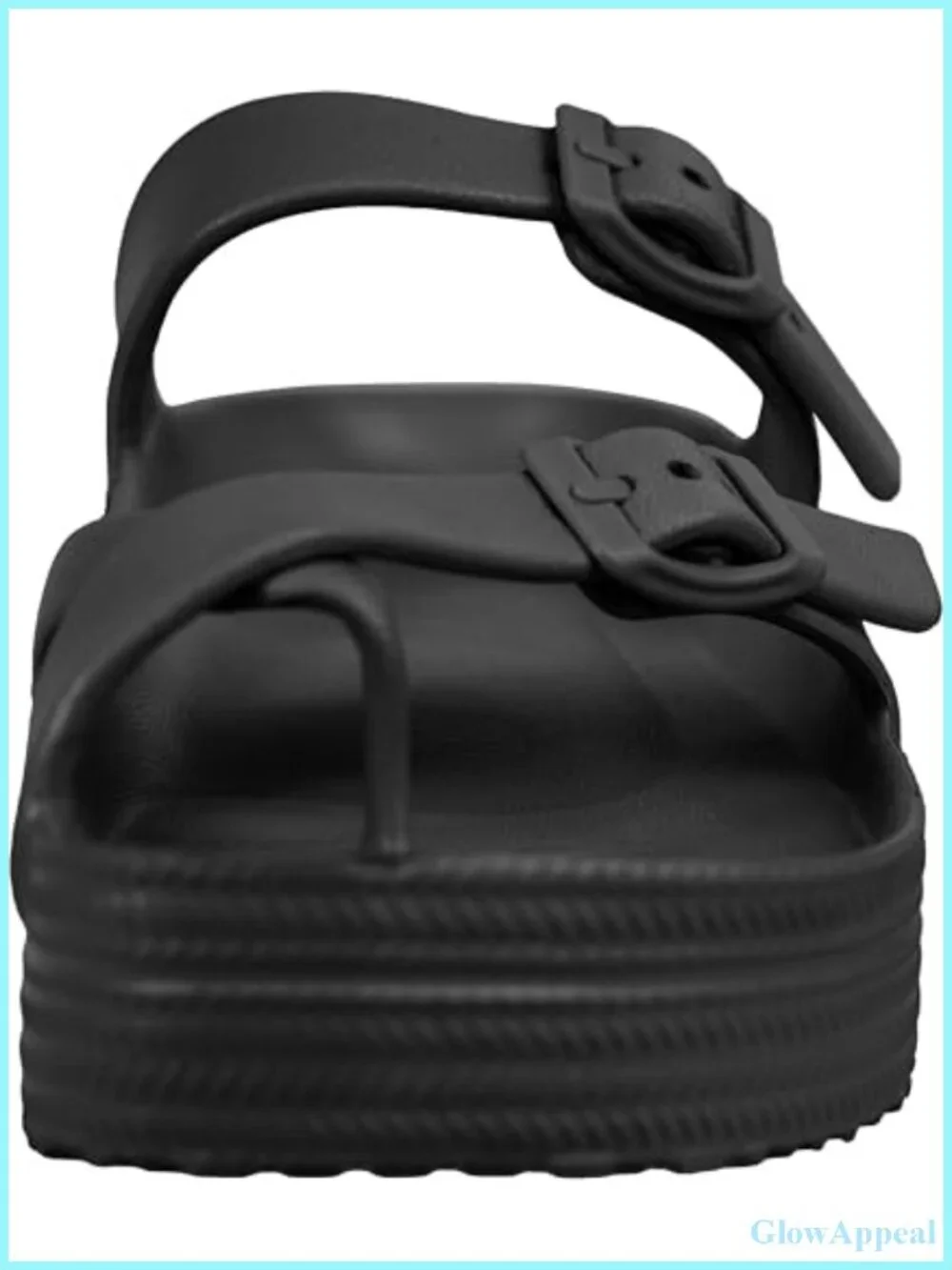Weweya Arch Support Platform Sandals Adjustable Buckle Straps Slide